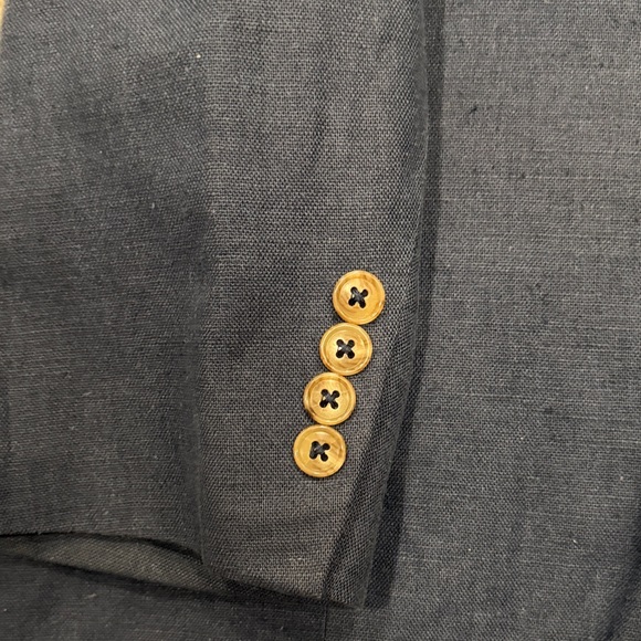 Men’s Linen/Cotton Navy Double-Breasted Blazer 44S - Picture 13 of 13